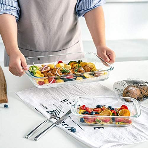 8 Piece Deep Glass Baking Dish with Lids, BPA free,Gray – features