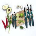 5-Piece Kitchen Knife Set with Stainless Steel Blades and Non-Slip Handles