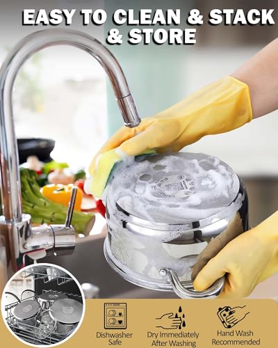 Basics 16 Quart Stainless Steel Stock Pot with Lid, Cooking Pot for Pasta, Soup, Sturdy Handle, Large Stockpot with Even Heating, Oven & Dishwasher Safe, Cookware for Canning, Boiling - view 5