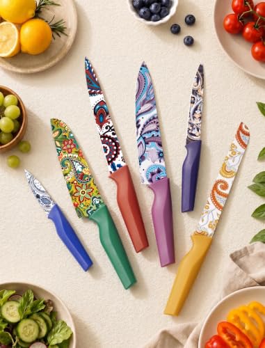 Paisley Pattern Knife Set with Cover - view 4