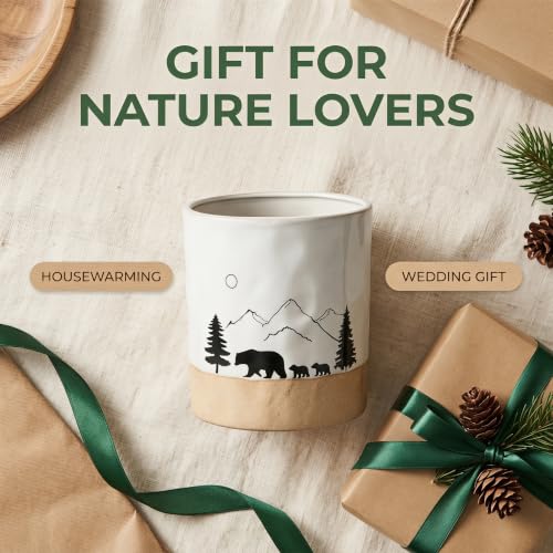 Ceramic Utensil Holder Nature Bear Design for Countertop utensil Crock - view 7