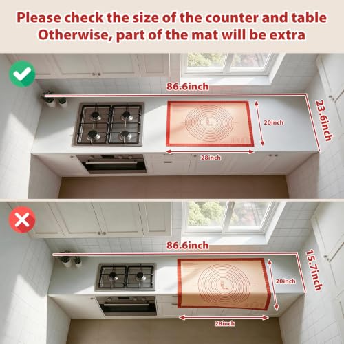 Non-slip Silicone Pastry Mat Extra Large Measurements 28''x 20'' Baking Mat - view 4