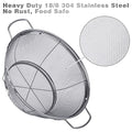 Stainless Steel Colander Set of 3 with Handles, Silver Mesh Strainers