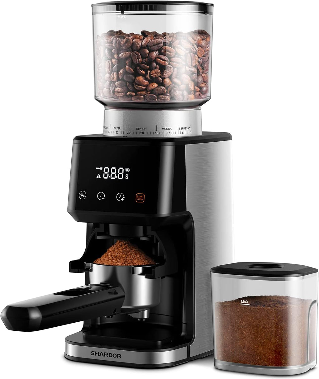 Conical Burr Espresso Coffee Grinder Electric with Precision Timer 2.0