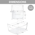 Clear Plastic Pantry Storage Bins, 2 Pack, 13.5 x 10 Inch Organizer Set