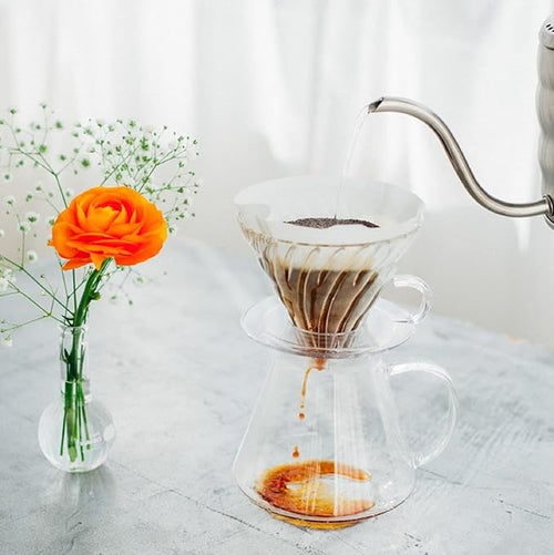 "Simply Hario" V60 Glass Pour Over Coffee Set, Size 02
