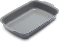 GreenPan Premiere Ovenware Healthy Ceramic Nonstick 13" x 9" Rectangular Baking Pan, Cast Aluminum Bakeware, Warp-Free, Oven and Broiler safe to 600F,Dishwasher Safe, PFAS-Free, Gray