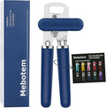 10 Colors Can Opener Manual Handheld Heavy Duty Hand Can Opener Smooth Edge Stainless Steel Can Openers Top Lid Kitchen Gadgets, Best Large Rated Easy Turn Knob, with Bottle Opener, Navy Blue
