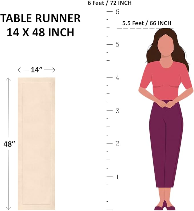 Pumpkin Linen Table Runner, Hemstitch Edge, 14 x 48 Inches
