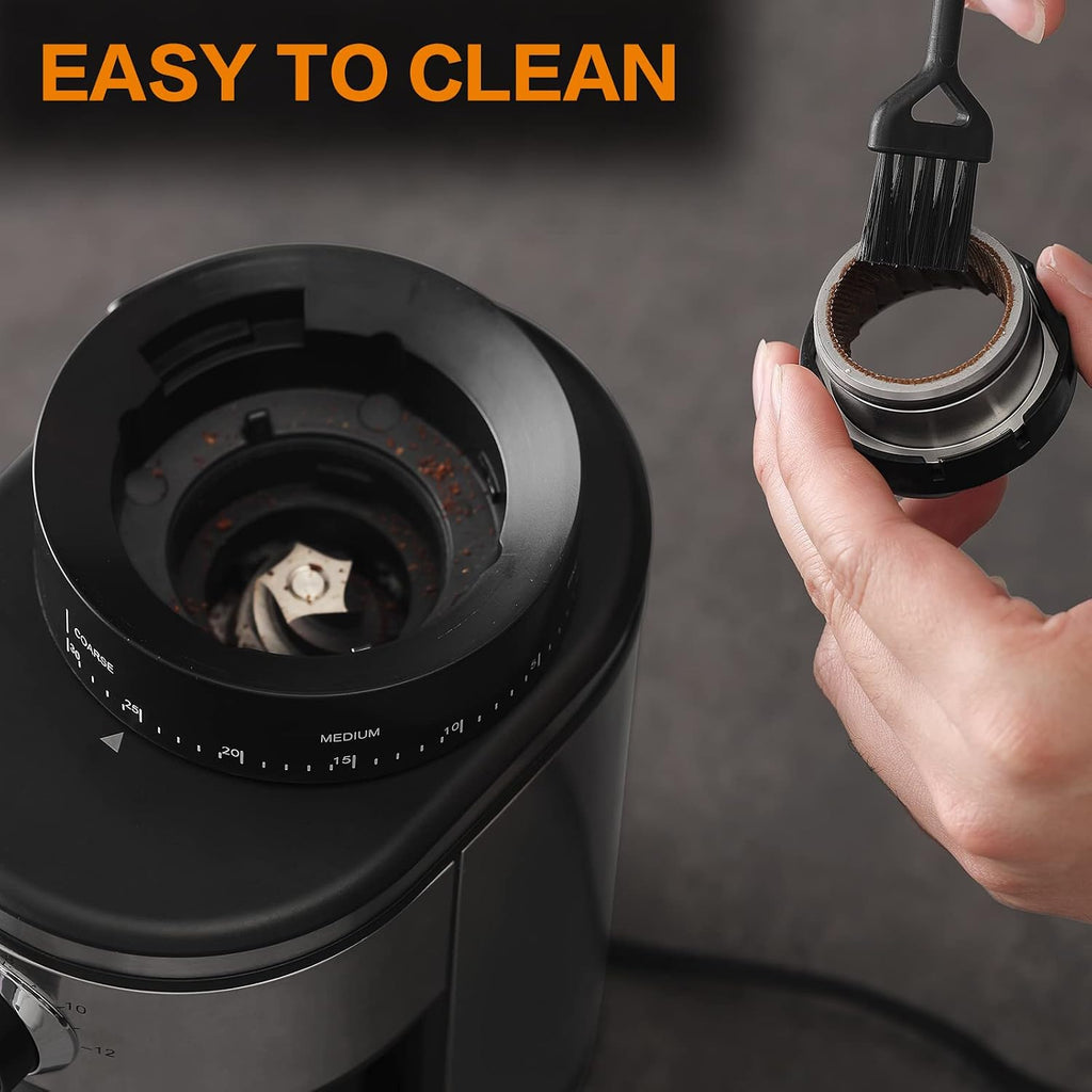 Burr Coffee Grinder, Electric Conical Coffee Bean Grinder With 30 Adjustable – size reference
