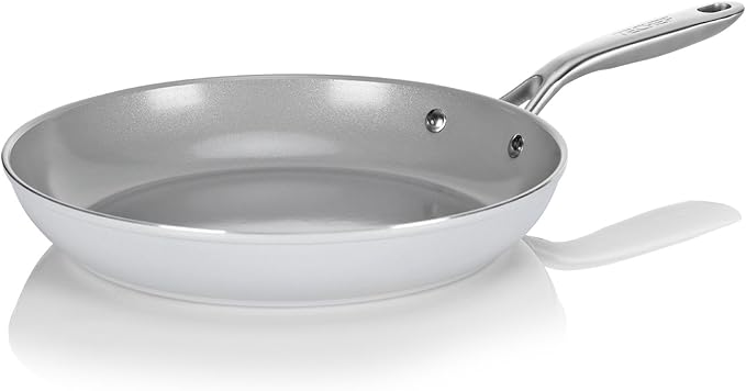 Stir-Fry Pan, Ceramic Nonstick Aluminum, Silver, 12-Inch