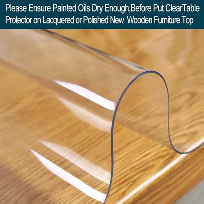 Clear Table Protector Plastic Office Desk Blotter Pad Cloths PVC Night Stand Table Cover Mat Office Desk Mat Shelf Surface Protection Crystal Children Painting Cover Pad Transprent Rectangular 16x28"
