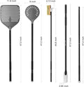 Pizza Peel Set: 5-Piece Aluminum Kit with Brush, Rake and Fork