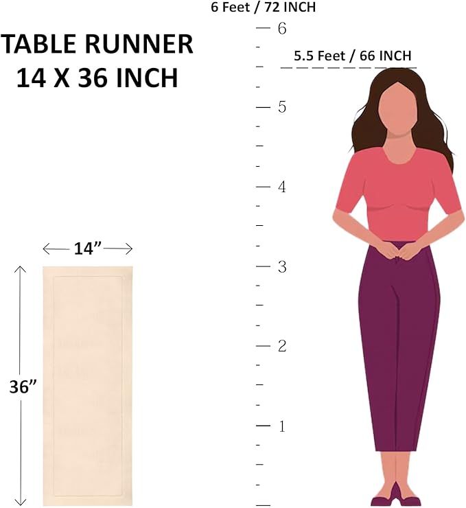 Table Runner, Cinnamon Pure Flax Linen, Hemstitch, 14 x 36 Inch
