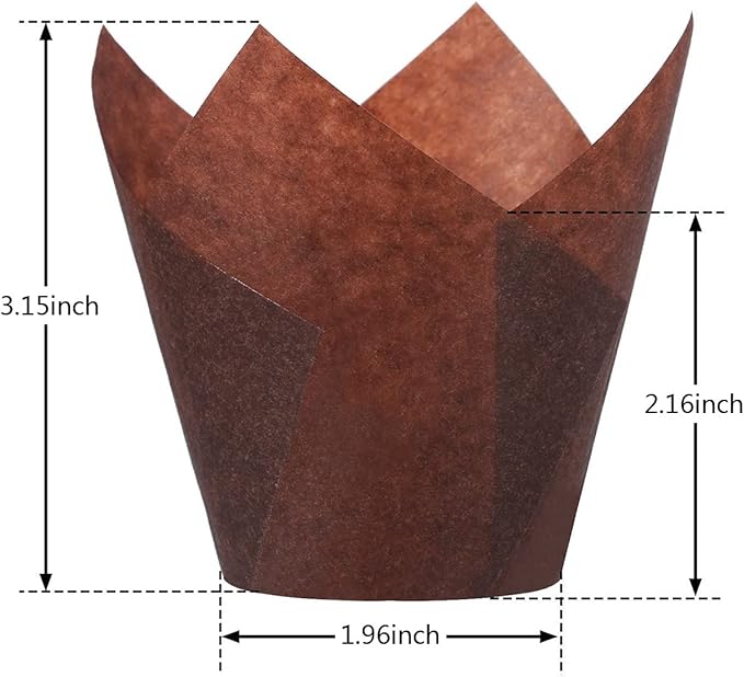 Baking Cups: 200 Count Brown Tulip Greaseproof Paper Cupcake Liners