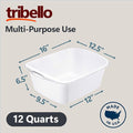 Plastic Wash Bucket Set, 2-Pack, 12 Quart, White