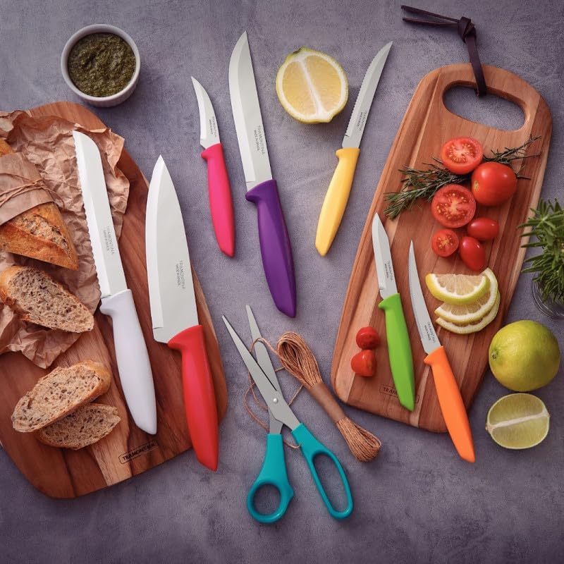 Kitchen Knife Set, 8 Piece Stainless Steel with Polypropylene Handles