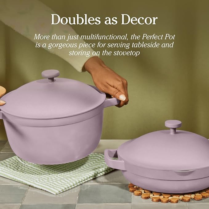 Our Place Perfect Pot - 5.5 Qt. Nonstick Ceramic Sauce Pan with Lid | Versatile Cookware for Stovetop and Oven | Steam, Bake, Braise, Roast | PTFE and PFOA-Free | Toxin-Free, Easy to Clean | Sage