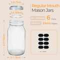 Glass Mason Jars 24 oz 6-Pack with Lids and Bands