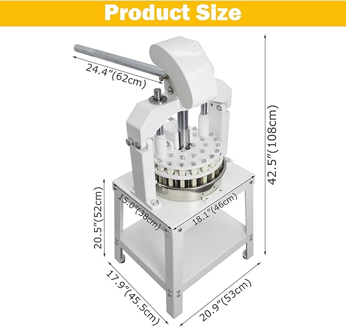 TECHTONGDA Commercial Dough Divider Rounder Machine Manual 24PCS Dough Cutter Hand Press Bread Bakery Dough Dividing Machine
