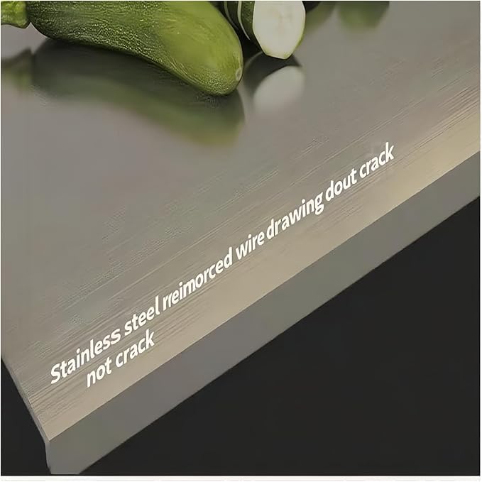 Large Stainless Steel Cutting Board,Suitable for Cutting Meat,Dicing,Vegetables,Fruits,Bread and Baking.ItIsConvenienttoClean,EasytoStoreandCan Be Washed in a Dishwasher (15.8 * 23.6in)