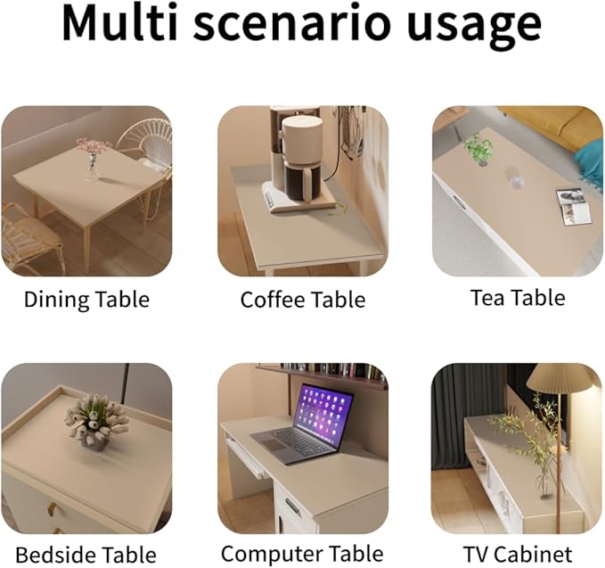 Table Pad for Dining Room Table - Can Be Used On Both Sides Waterproof and Easy to Clean Good Flatness Used for Dining Table(Light Brown+Gray 44x72)