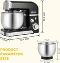 Stand Mixer with 3.2 Qt Stainless Bowl, 6 Speeds and Tilt Head, Black
