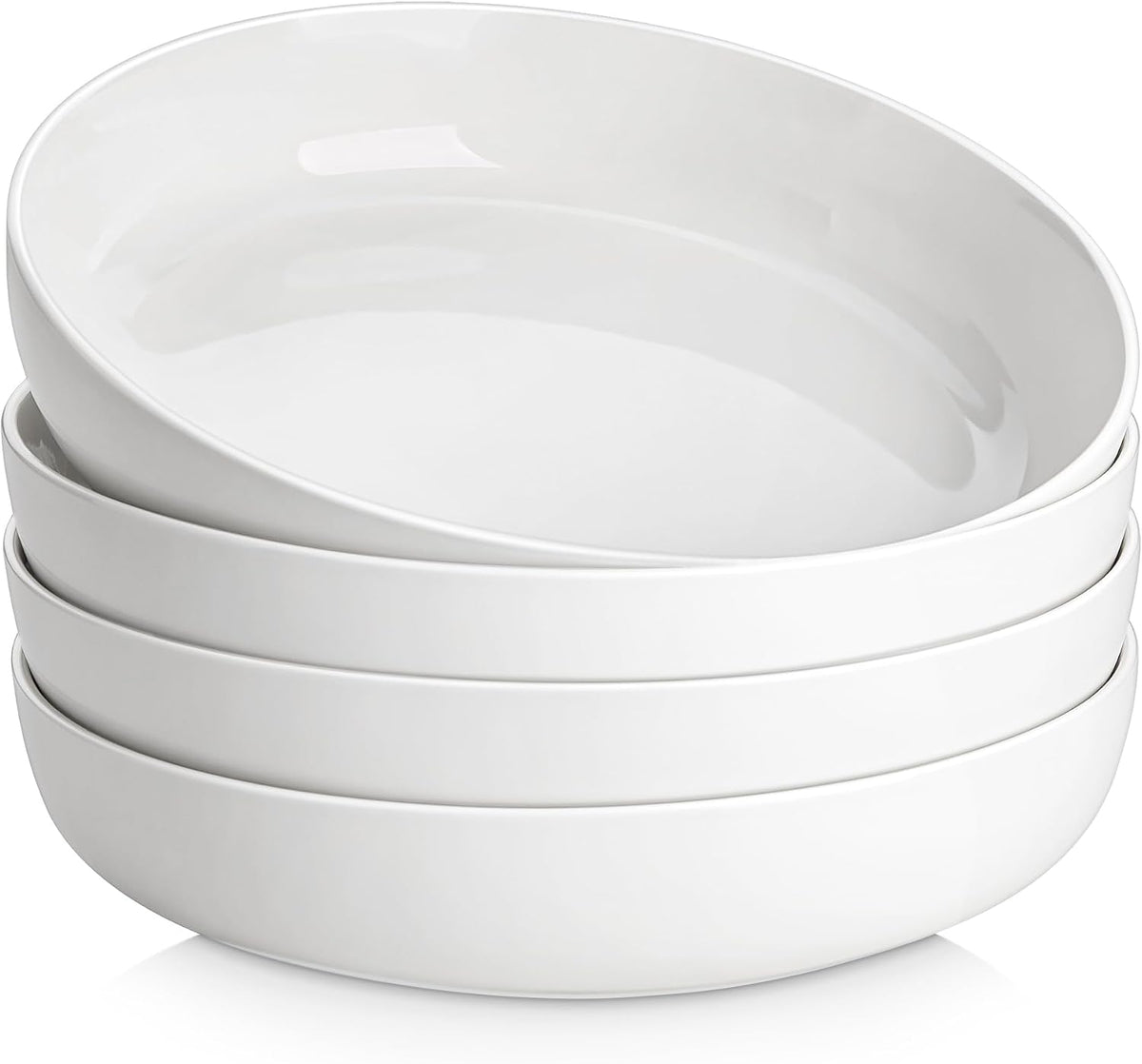 48 Oz Pasta Bowls Set of 4, Ceramic Salad Bowls, White