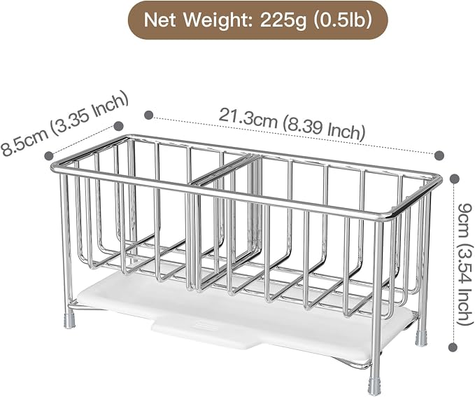 Stainless Steel Kitchen Sink Organizer with Removable Drain Tray