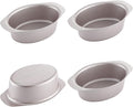 CHEFMADE Mini Cheese Cake Pan Set, 3.7-Inch 4Pcs Non-Stick Oval Cake and Loaf Bakeware for Oven and Instant Pot Baking (Champagne Gold)