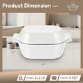 Loaf Pan Dutch Oven, 3 Quart Enameled Cast Iron with Lid in White