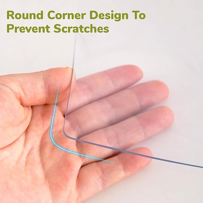 39 x 71 Inch Clear Table Cover - 1.5mm Thick Plastic & Waterproof for Dining, Kitchen & Office