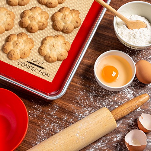 Silicone Baking Mat - Set of 3 Non-Stick Professional Food Safe Tray Pan Liners - 2 Half Sheet (11-5/8" x 16-1/2") 1 Quarter Sheet (8-1/2" x 11-1/2") - view 6