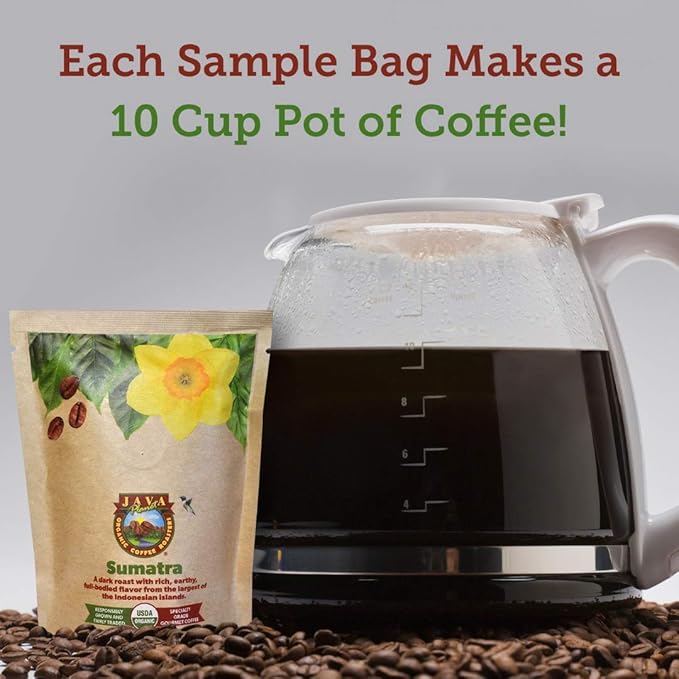 Roasted Coffee Beans, Organic Whole Bean Variety Pack, 6 x 3.2 oz