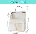 Wall Hanging Organizer Bags, Fabric, 2 Pack White with 5 Pockets
