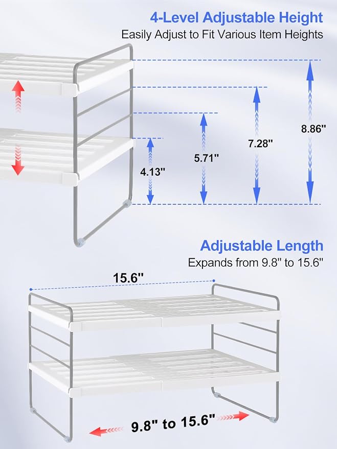 Kitchen Storage Organizer, 3-Tier Expandable Foil and Wrap Rack, Gray