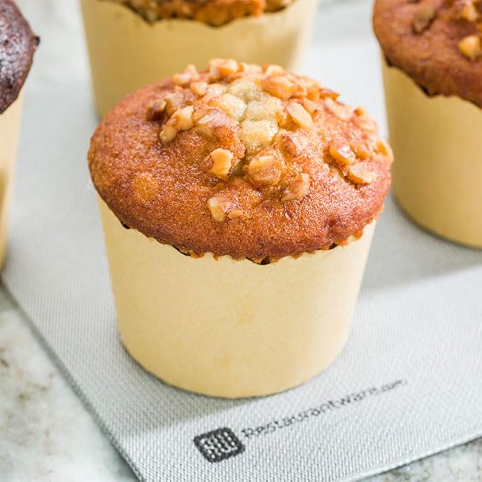 Baking Cups, 6 oz Kraft Paper Scalloped Muffin Liners, 200 Count