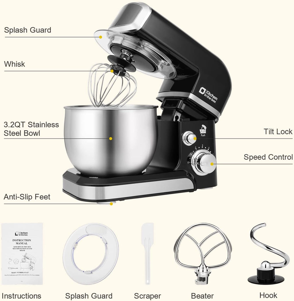 Stand Mixer,3.2Qt Small Electric Food Mixer,6 Speeds Portable Lightweight – close-up