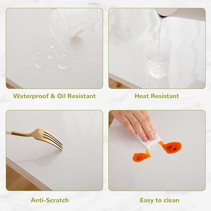 32 x 42 Inch Clear Table Cover Protector, Clear Table Protector for Dining Room Table, 1.5mm Plastic Table Cover, Waterproof Table Pad for Kitchen, Office