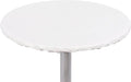 Yourtablecloth Heavy Duty Vinyl Round Fitted Tablecloth (Table Cover) with Flannel Backing Vibrant Colors Elasticized Tablecloth Great for Indoor and Outdoor Dining and Playing Cards 60” White