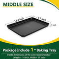 P&P CHEF 12.4 Inch Baking Cookie Sheet Pan, Carbon Steel Oven Tray, Non Stick Bakeware for Cooking Baking Bread Meat Vegetables, Sturdy & Healthy, Easy Clean, 1Pc