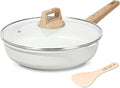 ESLITE LIFE Nonstick Ceramic Frying Pan Skillet with Lid, Non-Toxic Egg Omelette Kitchen Cooking Pans Compatible with All Stovetops (Gas, Electric & Induction), PTFE & PFOA Free (White, 11" w/Lid)