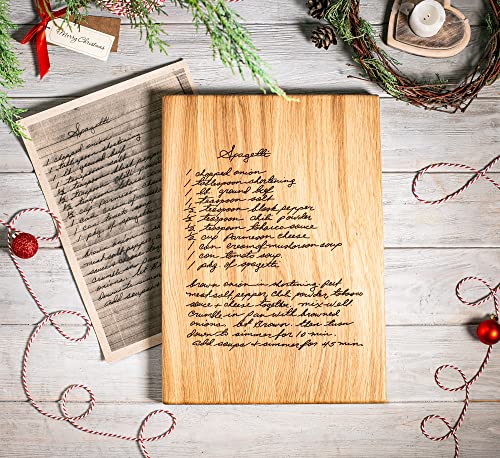 Cutting Board with Engraved Family Recipe in Maple, Oak or Walnut