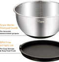 Mixing Bowls Set, 5 Pieces, Stainless Steel with Lids and Graters, Black