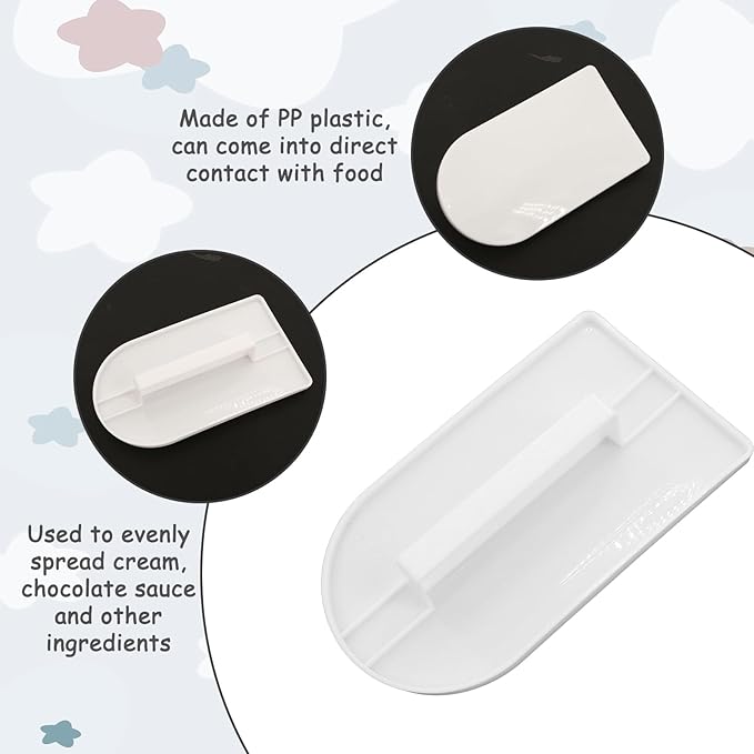 5 Pcs Fondant Smoother, Icing Smoother Essential Baking Tools for Perfectly Smooth Cakes(White)