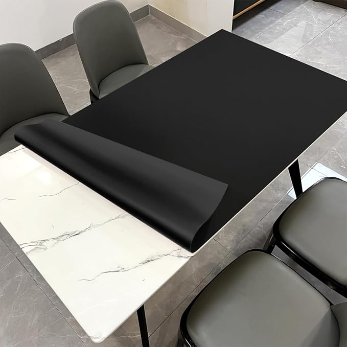 Table Pad Protector for Dining Room Table - Can Be Used On Both Sides Waterproof and Easy to Clean Good Flatness Used for Dining Table(Black+Black 54x72)