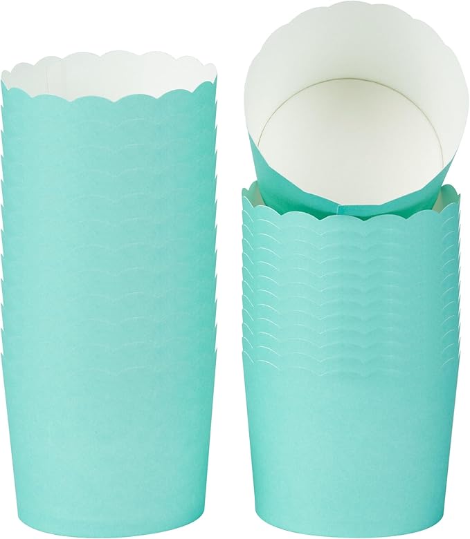 Baking Cups 200 Count Turquoise Scalloped Oven-Ready Paper Liners