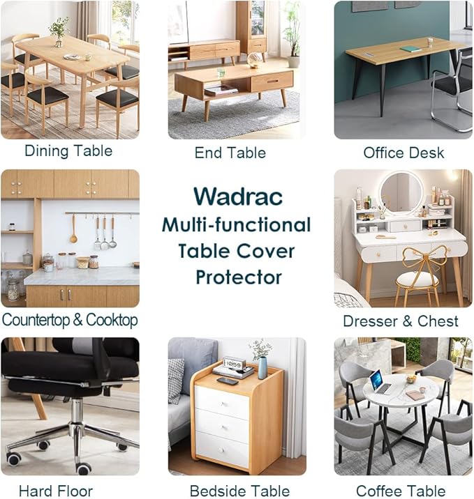 Wood Furniture Table Protector Clear Plastic Wipeable Tablecloth Eco Thick Protective Desk Cover Clear Vinyl Dining Tabletop Protection Pad Easy Clean Polyester Waterproof Table Cloth 38X78 inch