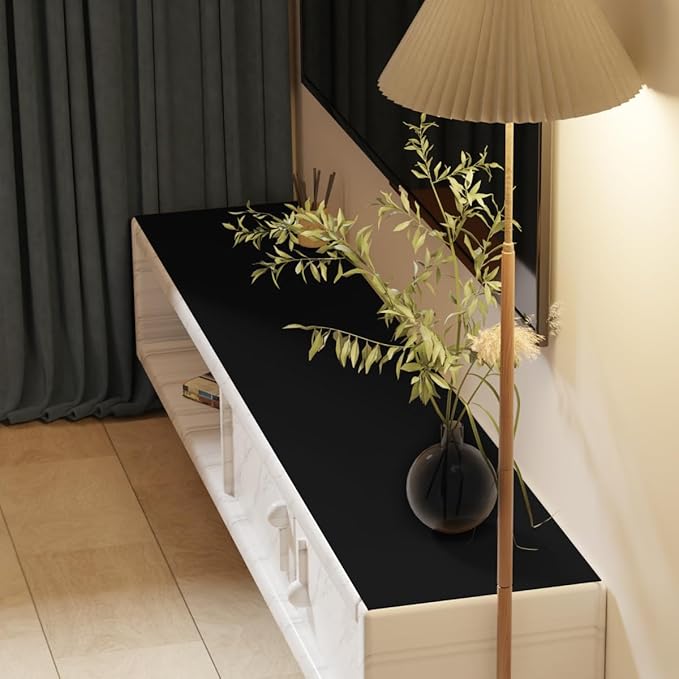 Cover for Dresser Top - 12x88 Inch Waterproof Easy to Clean Can Conceal Flaws Protector The Table Top from Scratches Used for Coffee Table Dresser(Black+Black 12x88)