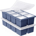 Large Ice Cube Trays for Whiskey: GGOW Big Silicone Ice Cube Trays 2Inch- Huge Square Ice Cubed Tray for Whisky and Cocktail